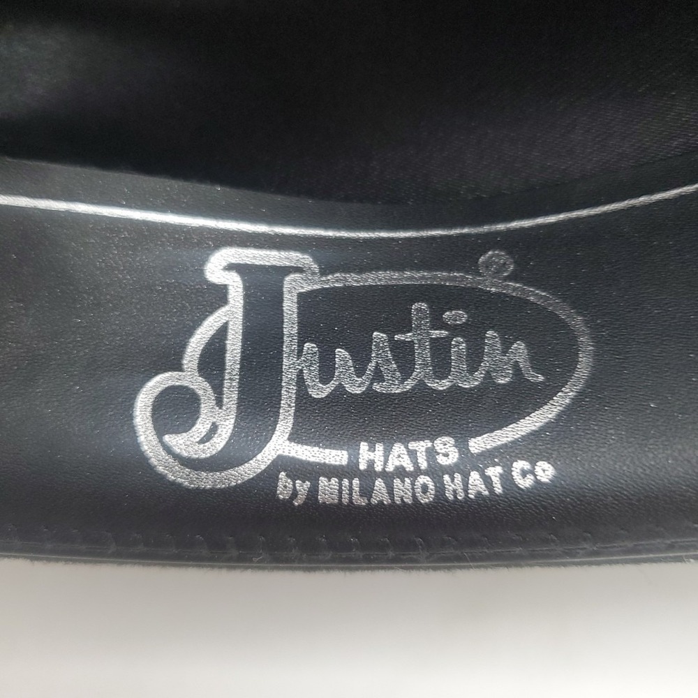 Men's Justin XX 100% Wool Black Cowboy Hat Size 7‎ 3/9 59 Folded Bent Style - Picture 5 of 8